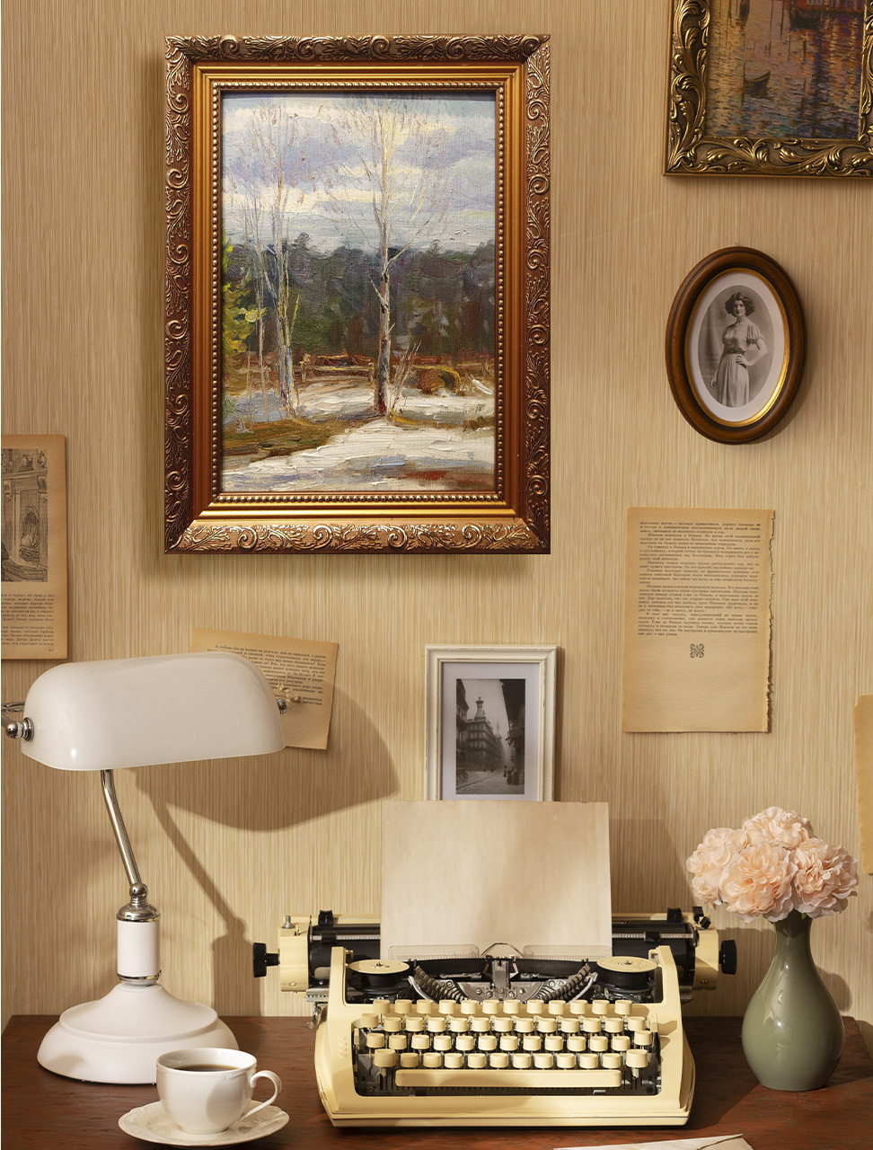 Картина маслом Пейзаж с Березой