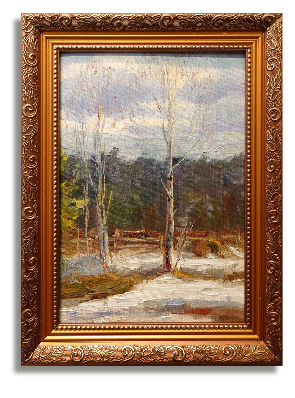 Картина маслом Пейзаж с Березой